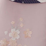 ワンタッチ小学校卒業式女の子簡単はかま「150サイズ」オフホワイト/袴ラベンダー七宝アールデコ風フルセット女子の画像の6