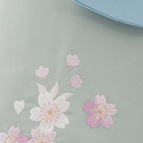 ワンタッチ小学校卒業式女の子簡単はかま「140サイズ」水色/袴アイスミント牡丹、椿、胡蝶蘭絵羽フルセット女子の画像の6