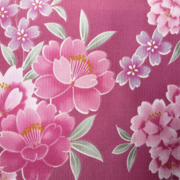 着物レンタル春秋冬用レディース袷小紋袋帯セット「Mサイズ」濃ピンクしだれ桜の画像の3