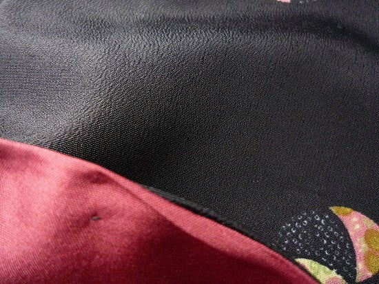 着物レンタル春秋冬用レディース袷小紋セット「Sサイズ」黒・手まり文の画像の3