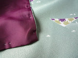 着物レンタル春秋冬用レディース袷小紋セット「Mサイズ」水色・裂取文の画像の3