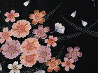 着物レンタル春秋冬用レディース袷小紋セット「Sサイズ」黒・夜桜の画像の3