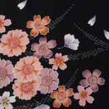 着物レンタル春秋冬用レディース袷小紋袋帯セット「Sサイズ」黒・夜桜の画像の3