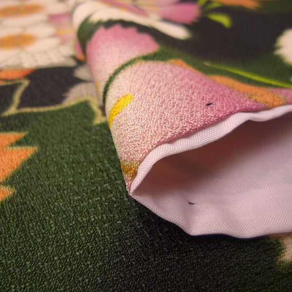 着物レンタル春秋冬用レディース袷小紋名古屋帯セット「Sサイズ」緑・なでしこ・桜の画像の4