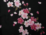 着物レンタル春秋冬用レディース袷小紋セット「Mサイズ」黒・夜桜の画像の3