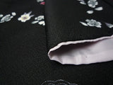 着物レンタル春秋冬用レディース袷小紋セット「Mサイズ」黒・桜・モノトーンの画像の4