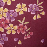 着物レンタル春秋冬用レディース袷小紋袋帯セット「XSサイズ」ワインレッド・なでしこの画像の3