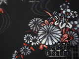 着物レンタル春秋冬用レディース袷小紋セット「XLサイズ」黒・絣風の画像の3