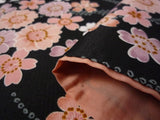 着物レンタル春秋冬用レディース袷小紋セット「XSサイズ」黒・夜桜の画像の4