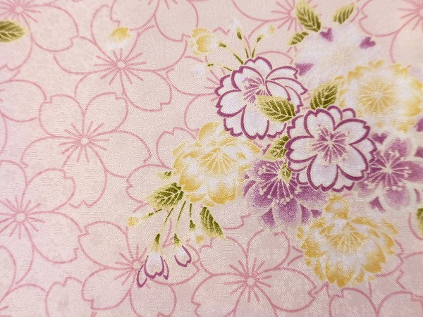 着物レンタル春秋冬用レディース袷小紋セット「Sサイズ」ピンク・桜の画像の3