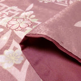 着物レンタル春秋冬用レディース袷小紋京袋帯セット「Lサイズ」濃ピンク・桜・藤の画像の4