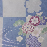 着物レンタル春秋冬用レディース袷小紋袋帯セット「XSサイズ」水色・市松・菊梅の画像の3