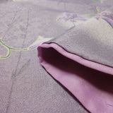 着物レンタルトールサイズ春秋冬用レディース袷小紋京袋帯セット「XLサイズ」薄紫ユリの画像の4