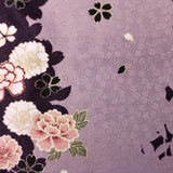 着物レンタル春秋冬用レディース袷小紋袋帯セット「Lサイズ」紫・牡丹の画像の3