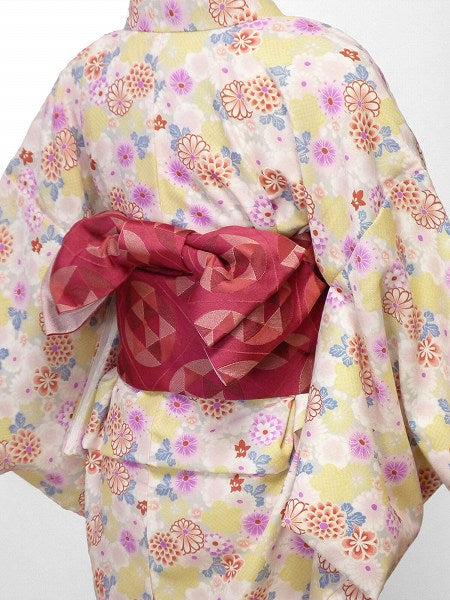 【着物レンタル】〔キモノ/kimono〕レンタル着物宅配セット「Sサイズ」菊尽くしRumi(春秋冬用／女性用レディース袷)着物レンタル/和服/和装/小紋の画像の2