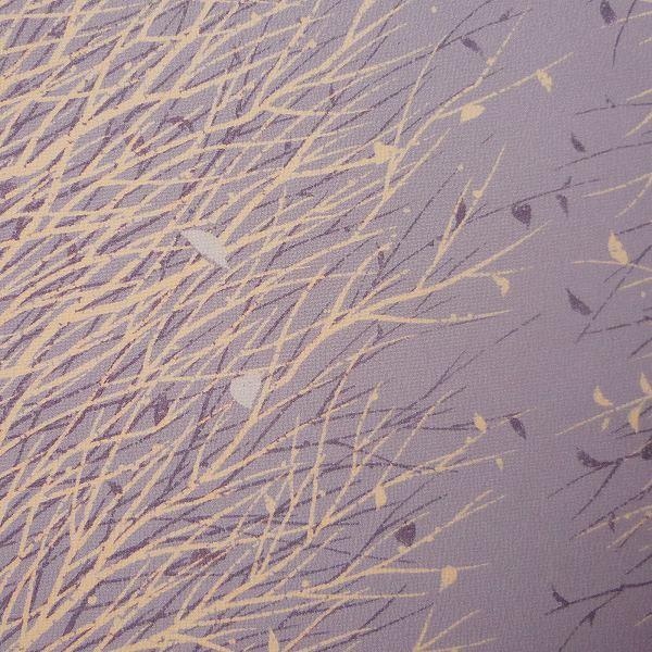 着物レンタル春秋冬用レディース袷小紋京袋帯セット「Mサイズ」紫・ススキの画像の3