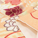 訪問着レンタル七五三母「Sサイズ」橙色菊花束紗綾型着物フルセットワンタッチ着物の画像の6