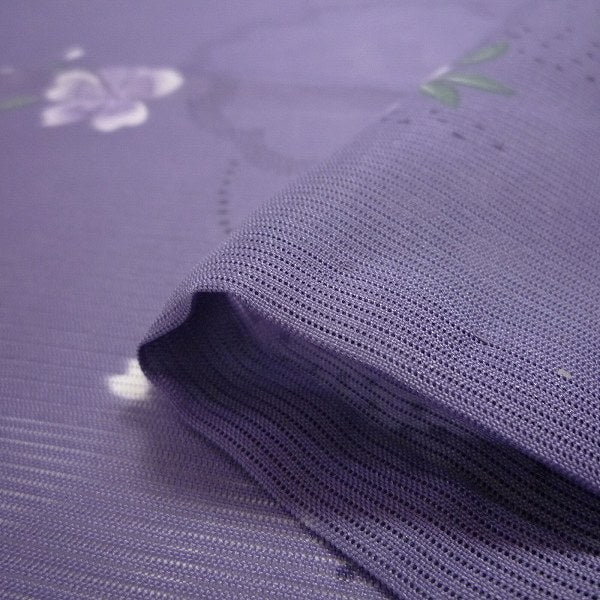 着物レンタル夏物名古屋帯セット(夏用・薄物・駒絽レディース)「Mサイズ」紺・雪輪の画像の4