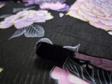浴衣レンタルセットMサイズレディース黒紫洋花ワンタッチ着付け簡単の画像の4