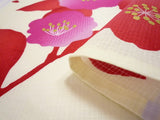 浴衣レンタルセットMサイズレディース白シンプル桜ワンタッチ着付け簡単の画像の4