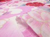 浴衣レンタルセットXSサイズレディースピンク赤桜ワンタッチ着付け簡単の画像の4