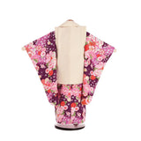 七五三3歳100サイズ女の子レンタル着物被布紫桜尽くしに牡丹の画像の2