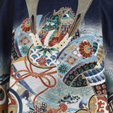 七五三5歳男の子袴レンタル着物濃紺/はかま金兜に松の画像の3