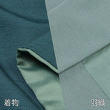 着物レンタル男「3Lサイズ」トール緑・薄緑・紬(春秋冬用／男着物メンズ袷)和服の画像の4