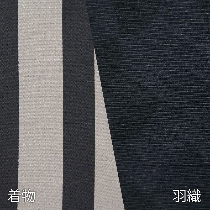 着物レンタル男「XLサイズ」茶色・縦縞／グレー・鼓文(春秋冬用／男着物メンズ袷)和服の画像の3