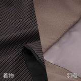 着物レンタル男メンズ「Lサイズ」茶縞モカ(春秋冬用／袷)父七五三撮影和服の画像の4