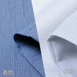 夏着物レンタル男メンズ夏物紗「Mサイズ」青グレー・白グレー羽織(なつもの)の画像の4