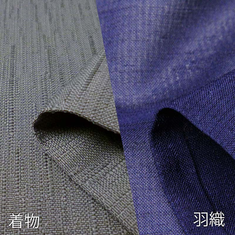 夏着物レンタル男メンズ夏物紗「Mサイズ」茶緑・濃紺羽織(なつもの)の画像の4