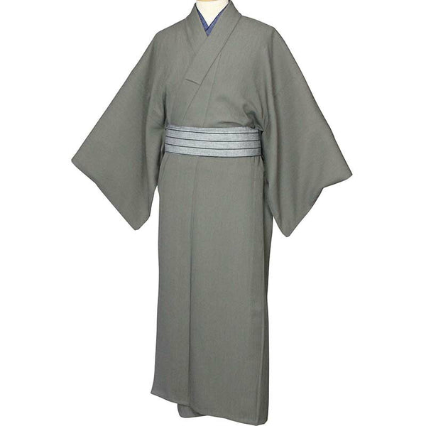 夏着物レンタル男メンズ夏物紗「Lサイズ」茶緑・濃紺羽織(なつもの)の画像の2