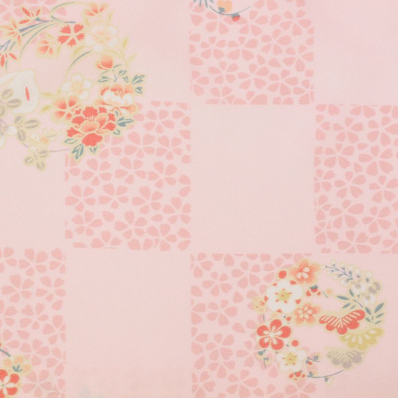羽織レンタルオプションピンク・市松花輪文フリーサイズの画像の3