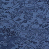 羽織レンタルオプション紺色・四季花流水地紋調フリーサイズの画像の2