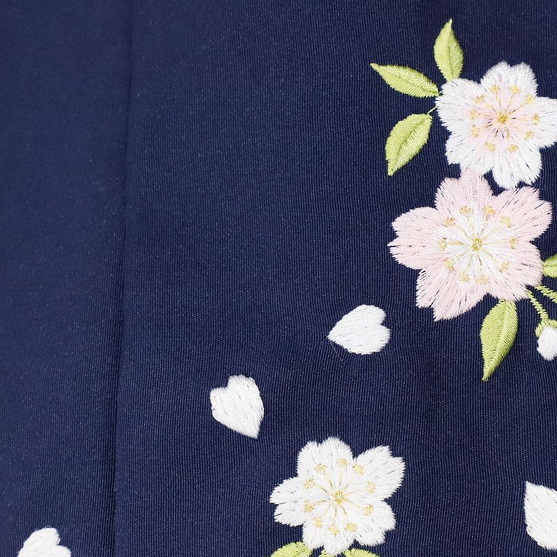 袴レンタル卒業式ワンタッチ「XSサイズ」卒業袴二尺袖水色牡丹桜/紺刺繍はかま簡単フルセットの画像の6