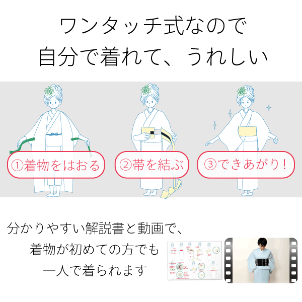 宅配レンタル着物セット(夏物・薄物・紗)「Lサイズ」の説明画像6